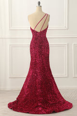 Party Dress Sale, Fuchsia Sequin Long Prom Dress