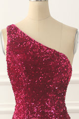 Party Dress Sales, Fuchsia Sequin Long Prom Dress
