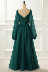 Ethereal Dress, A Line Long Sleeves Prom Dress with Ruffles