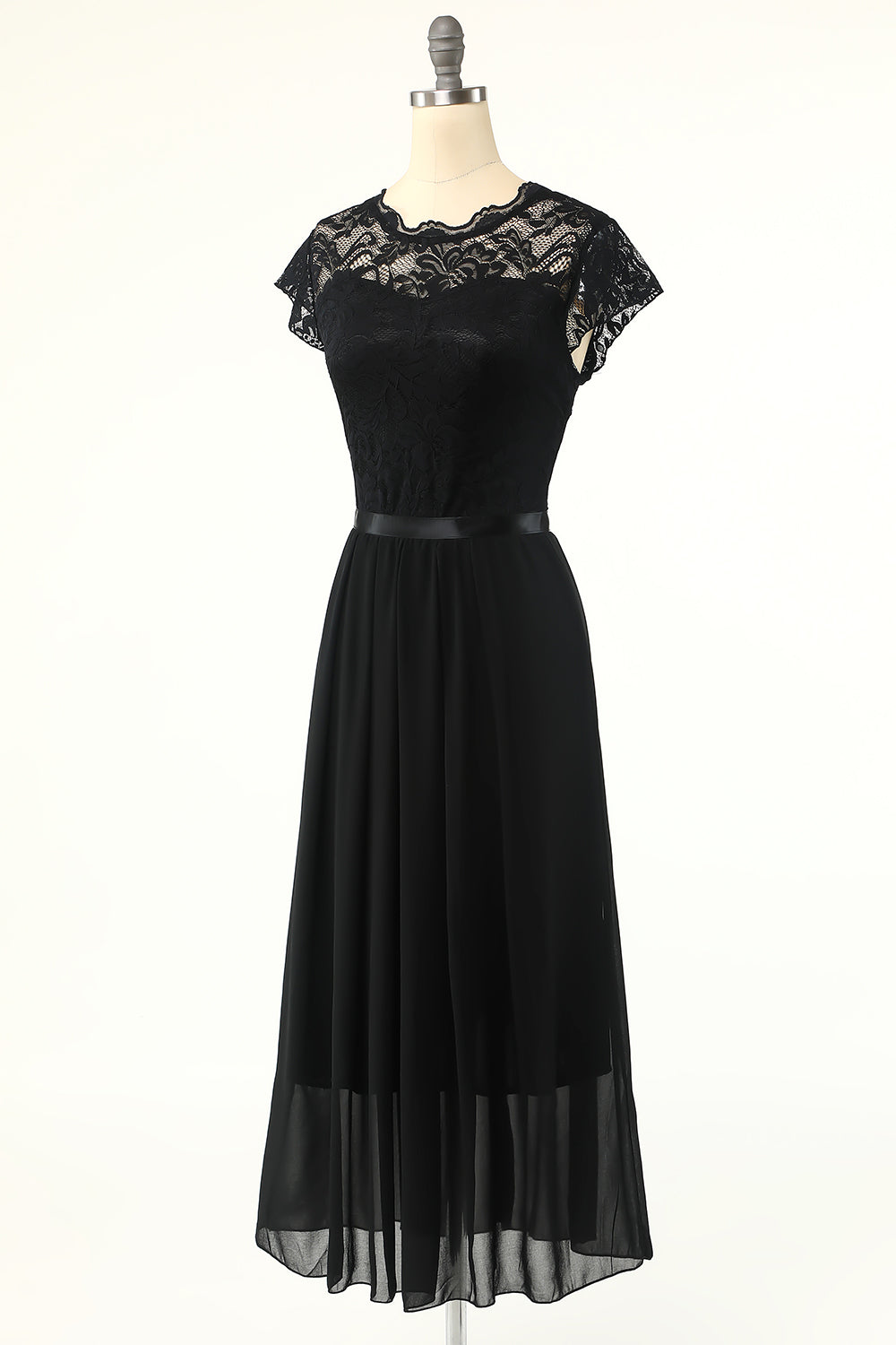 Bridesmaid Dress Colours, Classic A Line Black Party Dress with Lace