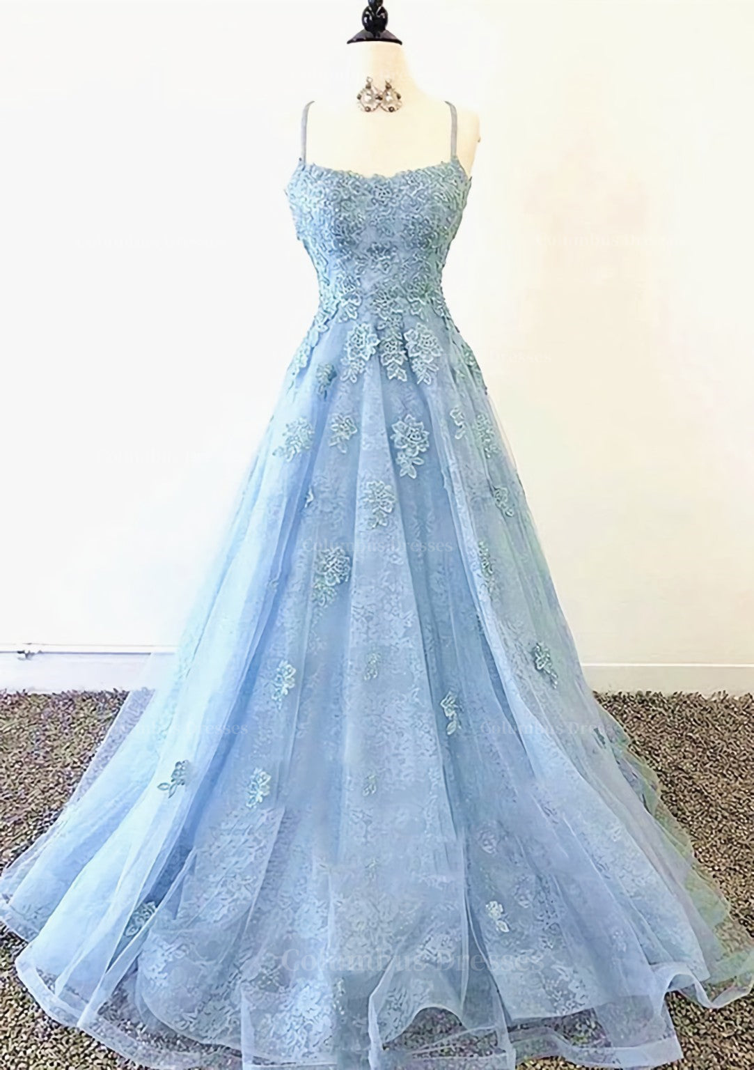 Dress Casual, A-line Bateau Court Train Lace Prom Dress With Appliqued
