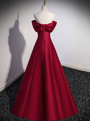 Homecoming Dresses Lace, A-Line Burgundy Off Shoulder Long Prom Dress, Burgundy Evening Dress