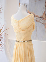 Evening Dresses Wholesale, A-Line Chiffon Long Prom Dresses, Sweetheart Neck Chiffon Formal Dress