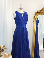 Cute Dress, A-line Jewel Ruffles Floor-Length Chiffon Dress