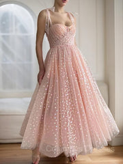 Prom Dresses2038, A-Line/Princess Spaghetti Straps Ankle-Length Homecoming Dresses