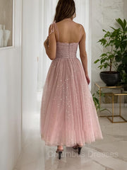 Prom Dress2042, A-Line/Princess Spaghetti Straps Ankle-Length Homecoming Dresses