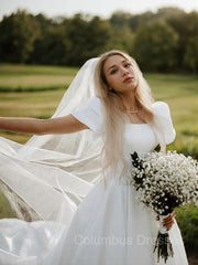 Wedding Dresses Under107, A-Line/Princess Square Chapel Train Charmeuse Wedding Dresses
