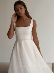 Wedding Dress Website, A-Line/Princess Square Chapel Train Wedding Dresses