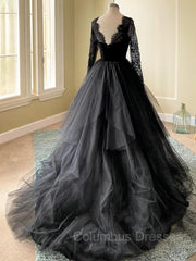 Wedding Dresse Vintage Lace, A-line/Princess Square Court Train Tulle Wedding Dress with Appliques Lace