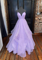Homecoming Dress 2048, A-line Princess Sweetheart Sleeveless Long/Floor-Length Tulle Sparkling Prom Dress