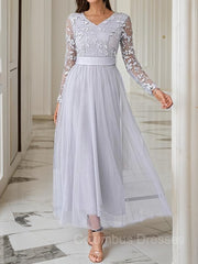Party Dresses Australia, A-Line/Princess V-neck Ankle-Length Tulle Mother of the Bride Dresses With Belt