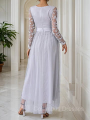 Party Dress Australian, A-Line/Princess V-neck Ankle-Length Tulle Mother of the Bride Dresses With Belt