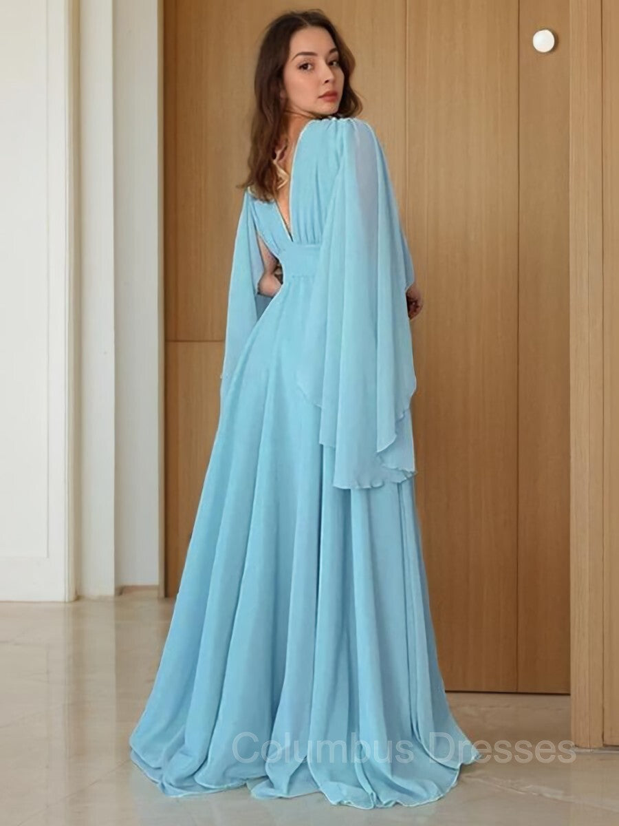 Formal Dress Inspo, A-Line/Princess V-neck Floor-Length Chiffon Mother of the Bride Dresses With Ruffles