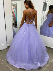 Bridesmaids Dresses For Beach Wedding, A-Line/Princess V-neck Sweep Train Prom Dresses With Pockets