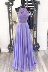 Bridesmaid Dresses Weddings, A Line Purple Lace Long Prom Dress with Belt, Purple Lace Formal Dress, Purple Evening Dress, Bridesmaid Dress