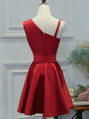 Party Dresses For Ladies 2025, A Line Short Red Prom Dresses, Short Red Graduation Homecoming Dresses