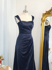Corset Dress, A-line Spaghetti Straps Ruffles Floor-Length Elastic Woven Satin Dress