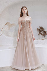 Prom Dresses Blushes, A-Line Strapless Starlight Princess Prom Dresses