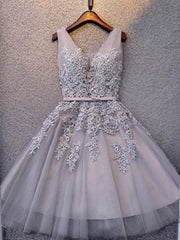 Bridesmaids Dress Color, A-line Straps Ruffles Short/Mini Tulle Dress