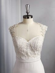 Bridesmaid Dresses Mismatched, A-line Sweetheart Appliques Lace Floor-Length Chiffon Dress