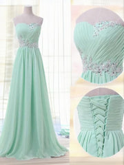 Bridesmaid Dress Styles, A-line Sweetheart Beading Floor-Length Chiffon Bridesmaid Dress