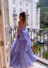 Prom Dresses 2052 Fashion Outfits, A-line Sweetheart Sleeveless Long/Floor-Length Tulle Prom Dress With Ruffles