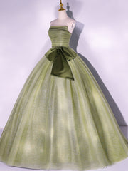 Prom Dresses Nearby, A Line Tulle Green Long Prom Dress, Green Tulle Evening Party Dresses