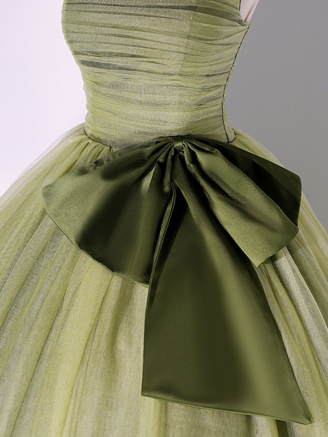 Prom Dress With Shorts, A Line Tulle Green Long Prom Dress, Green Tulle Evening Party Dresses