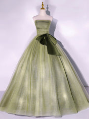 Prom Dresses For Teen, A Line Tulle Green Long Prom Dress, Green Tulle Evening Party Dresses