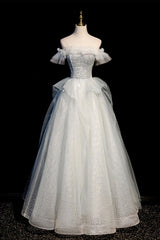Prom Dresses Website, A-Line Tulle Long Prom Dress with Beading