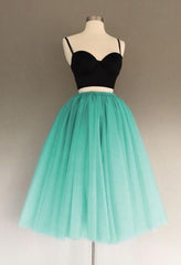 Prom Dress 2029, A Line Two Piece Homecoming Dresses Short Tulle Prom Gowns