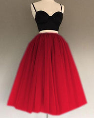 Prom Dress Beautiful, A Line Two Piece Homecoming Dresses Short Tulle Prom Gowns