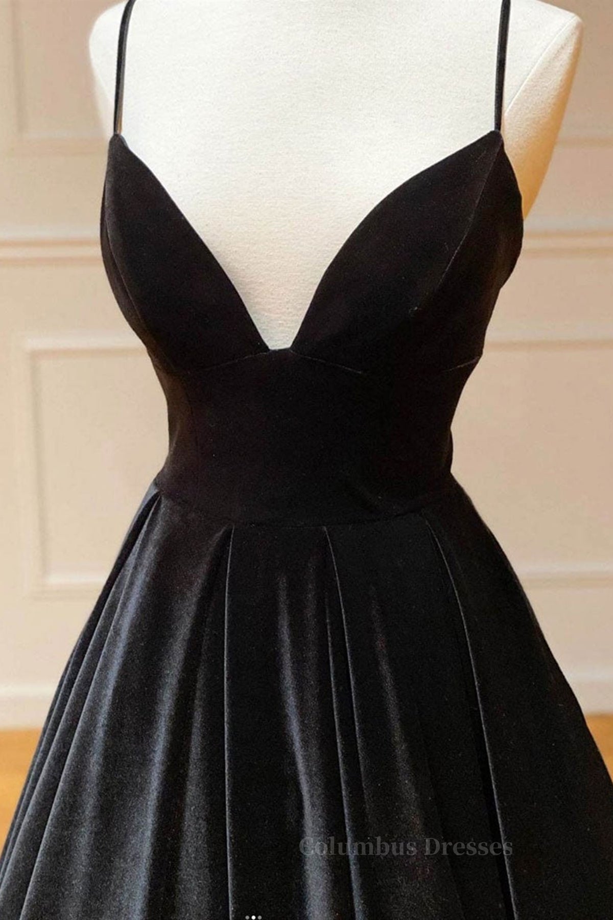 Evening Dresses Gowns, A Line V Neck Backless Black Velvet Long Prom Dresses, V Neck Black Formal Dresses, Black Velvet Evening Dresses