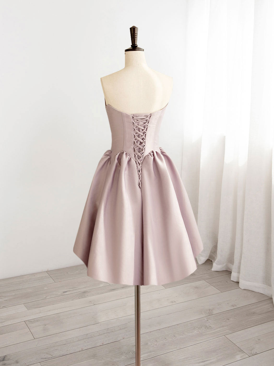 Princess Prom Dress, A-Line V  Neck Pink Short Prom Dress, Pink Homecoming Dresses