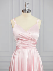 Homecomming Dresses Cute, A-line V-neck Ruffles Short/Mini Silk Like Satin Dress