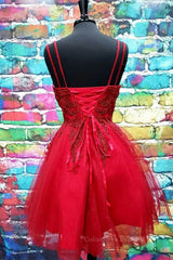 Evening Dresses Floral, A Line V Neck Short Dark Red Lace Prom Dresses, Short Dark Red Lace Formal Homecoming Dresses