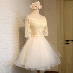 Party Dresses Style, Adorable Knee Length Tulle with Lace Applique Party Dress, Homecoming Dress