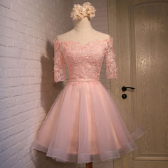 Party Dress Hair Style, Adorable Knee Length Tulle with Lace Applique Party Dress, Homecoming Dress