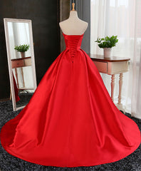 Formal Dress Fashion, Aline Burgundy Satin Long Prom Gown,  Evening Dress