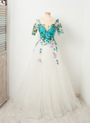Evening Dress Boutique, chic appliques tulle homecoming dresses beautiful floor length homecoming dresses
