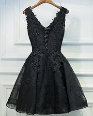 Homecoming Dress Online, Black Lace Graduation Dresses, A Line Black Homecoming Dresses, Semi Formal Dress