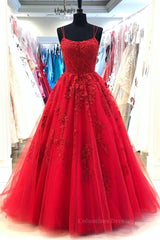 Formal Dress Winter, Backless Red Lace Long Prom Dress, Red Lace Formal Dress, Red Evening Dress, Lace Ball Gown