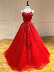 Prom Dresses Mermaide, Backless Red Lace Prom Dresses, Red Backless Lace Formal Evening Graduation Dresses