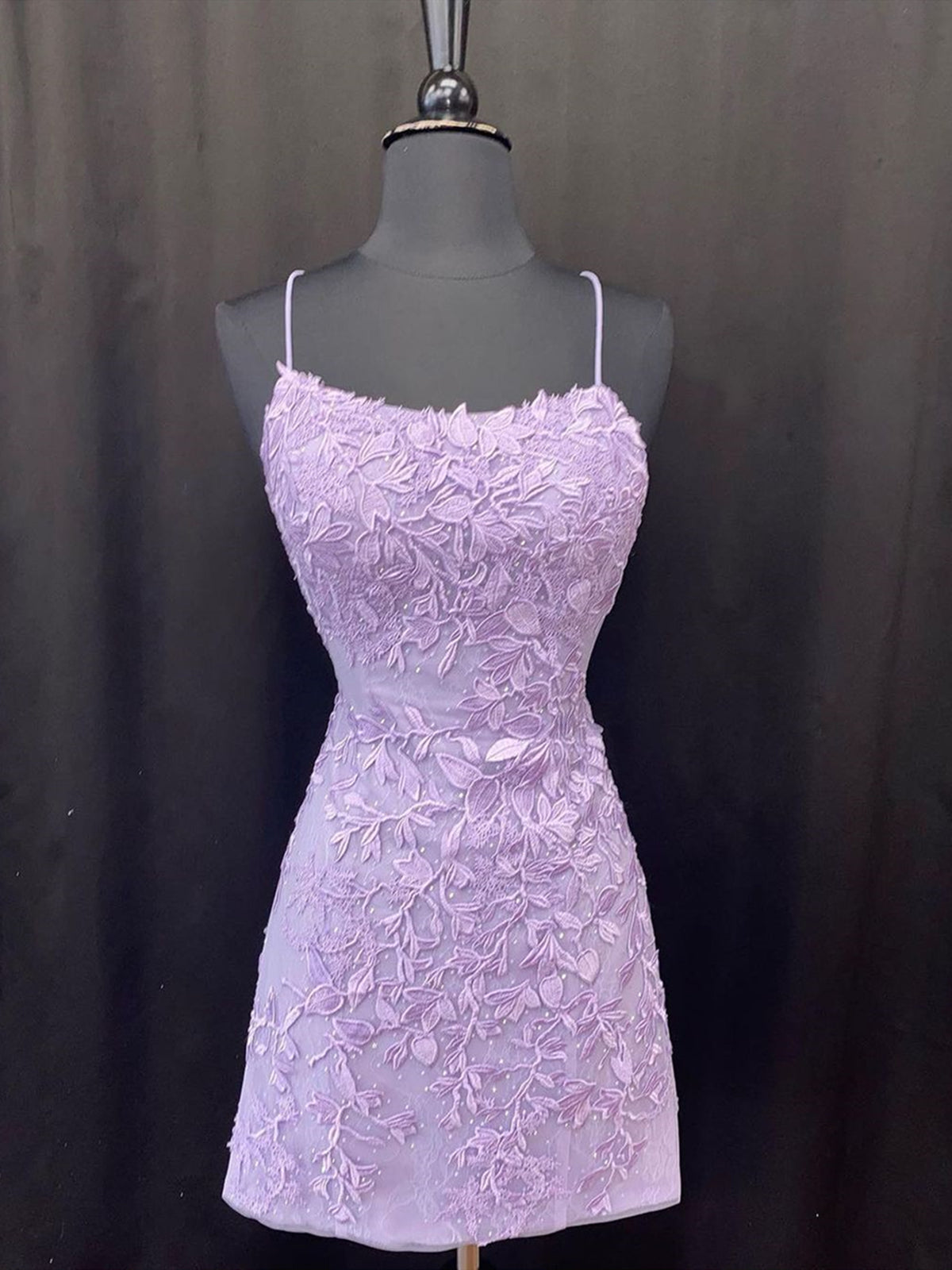 Party Dresses Night, Backless Short Purple Prom Dresses, Open Back Short Purple Lace Graduation Homecoming Dresses