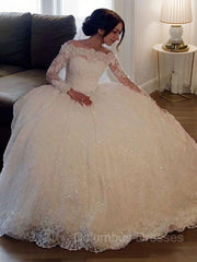 Wedding Dresses For Sale, Ball Gown Bateau Floor-Length Lace Wedding Dresses