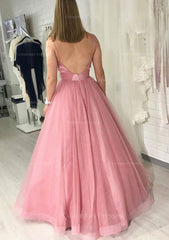 Formal Dresses On Sale, Ball Gown Long/Floor-Length Sparkling Tulle Prom Dress With Pleated
