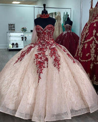 Prom Dress Open Back, Ball Gown Long Prom Dress Princess Quinceanera Dresses