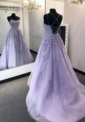 Party Dress 2052, Ball Gown Scoop Neck Long/Floor-Length Tulle Prom Dress