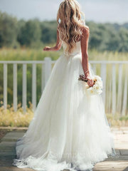 Wedding Dresses 2027, Ball Gown Sweetheart Sweep Train Tulle Wedding Dresses