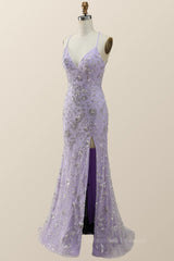 Stylish Outfit, Beaded Lavender Mermaid Long Formal Dress